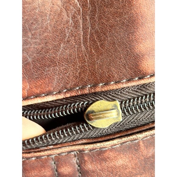 Vintage Brown Samsonite Leather Laptop Bag 12"x16" With Adjustable Strap & Multi - Picture 5 of 12